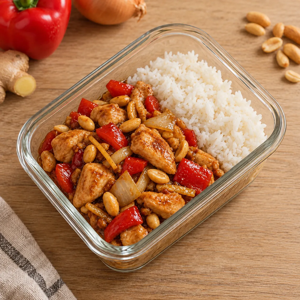 Kuřecí Kung Pao s jasmínovou rýží